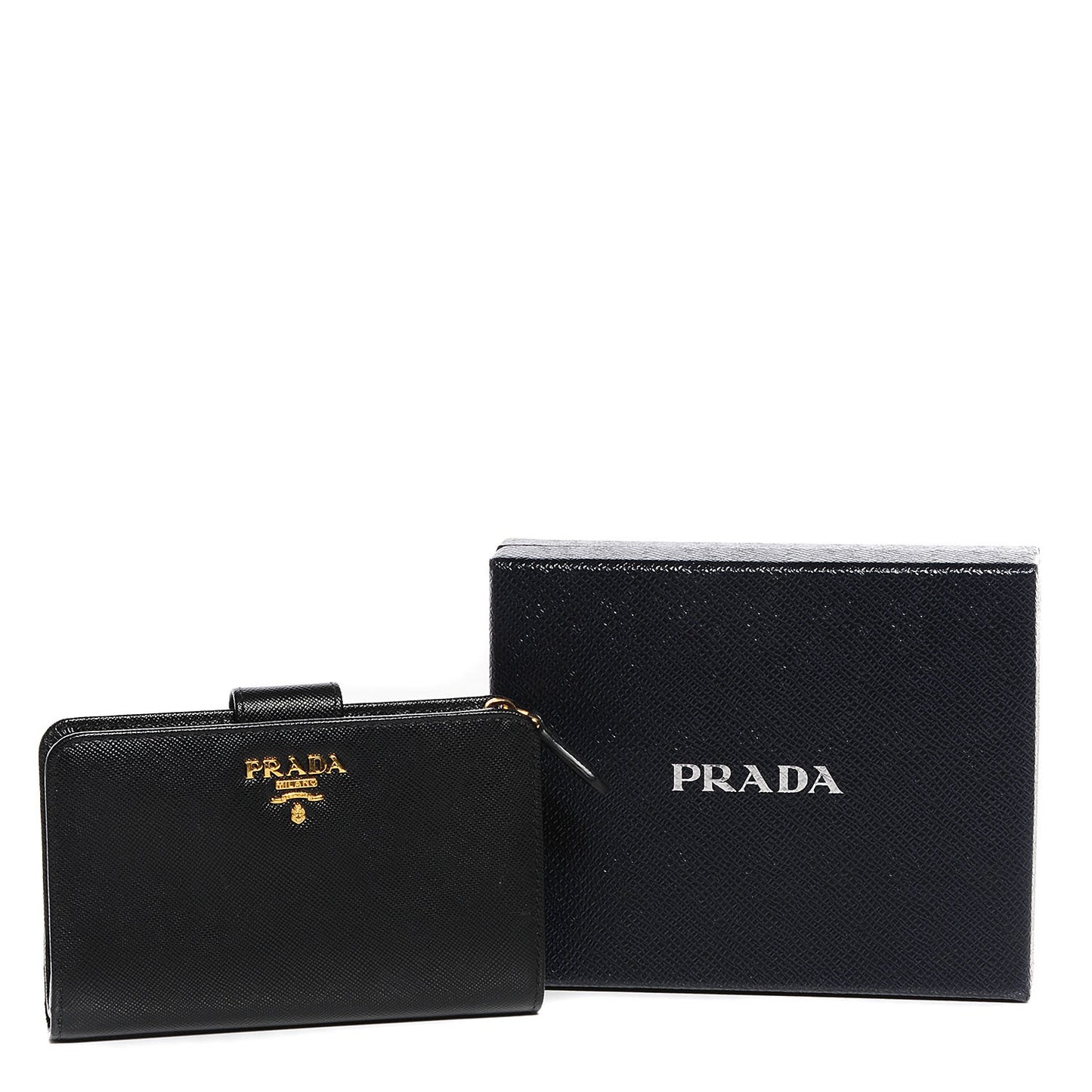 Saffiano Metal Compact Wallet Black