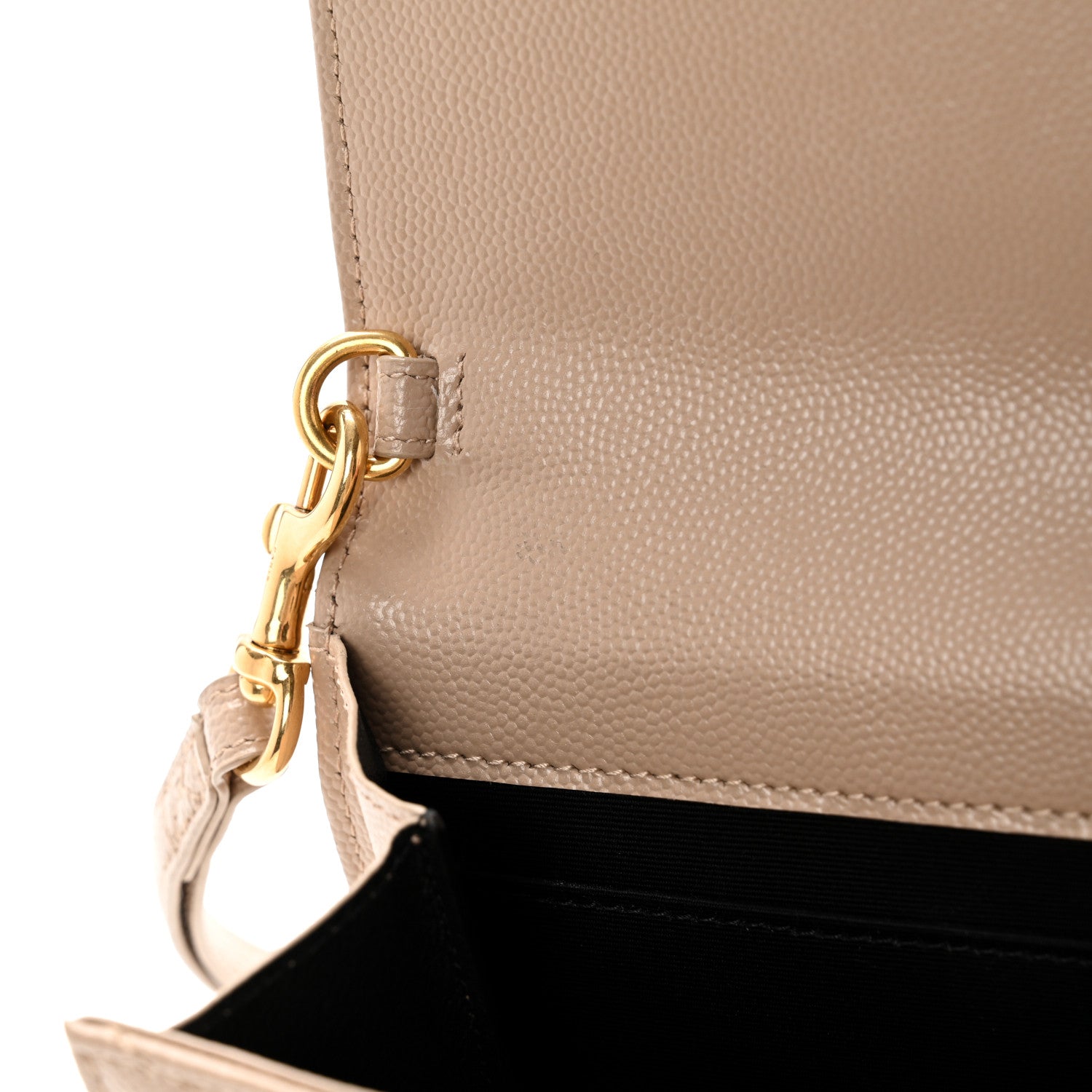 Saint Laurent Grain De Poudre Matelasse Chevron Monogram Envelope Clutch Dark Beige 10 of 13