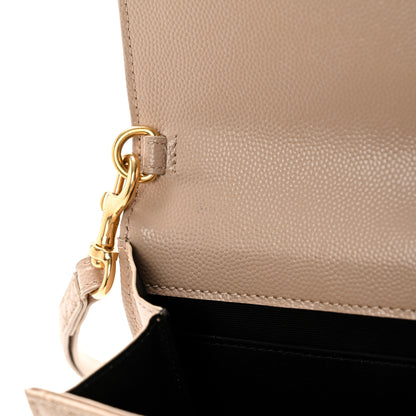 Saint Laurent Grain De Poudre Matelasse Chevron Monogram Envelope Clutch Dark Beige 10 of 13