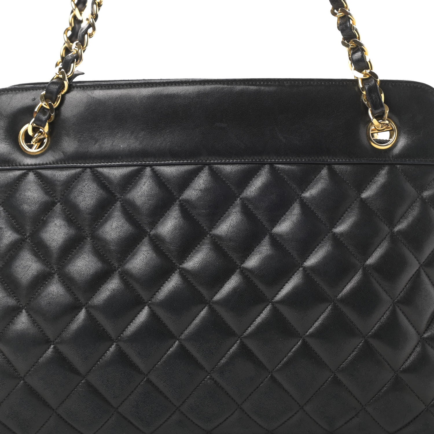 Chanel Lambskin Quilted Shopping Tote Black 9 of 18
