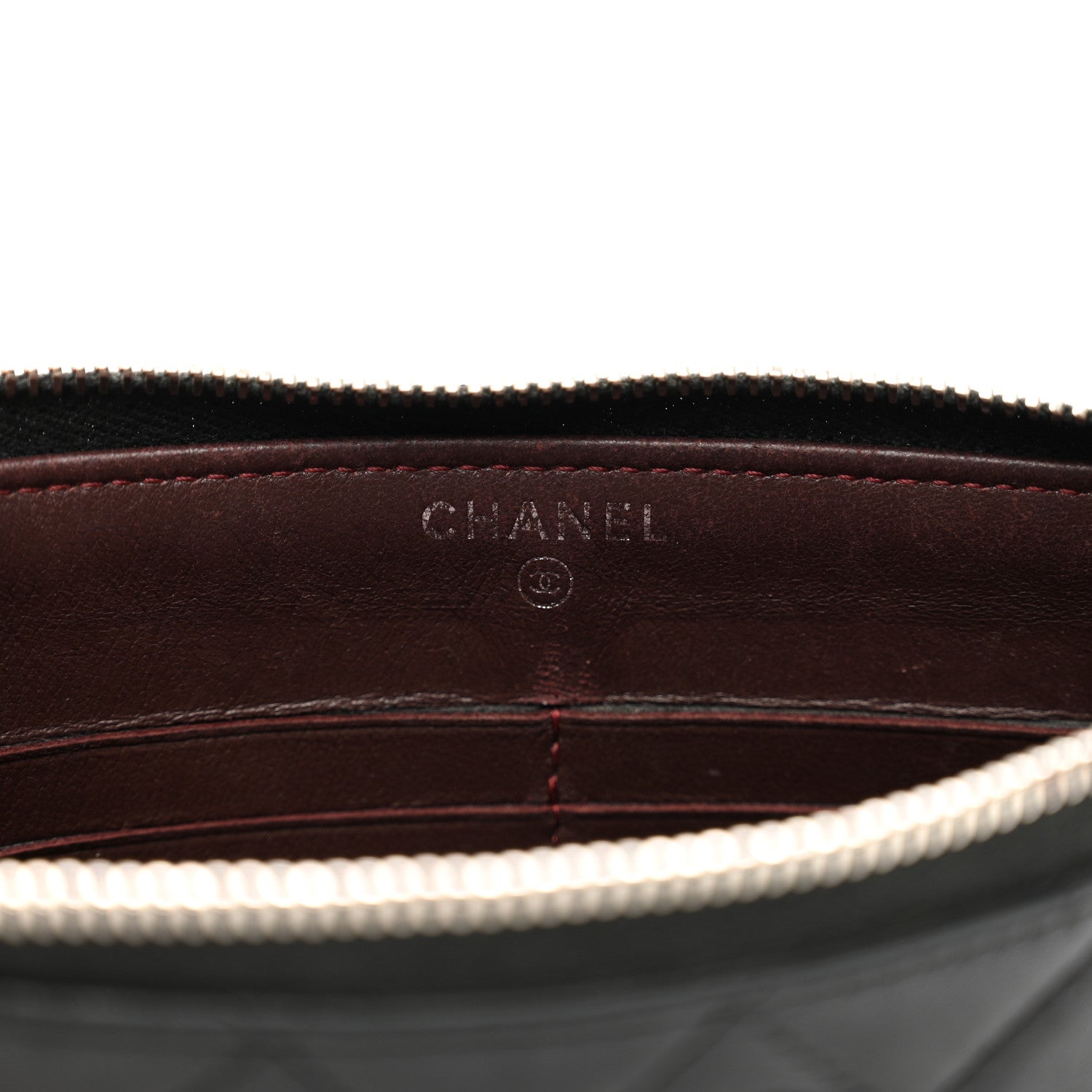 Chanel Lambskin Quilted Zip Pouch Black 6 of 13