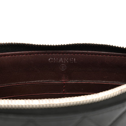 Chanel Lambskin Quilted Zip Pouch Black 6 of 13