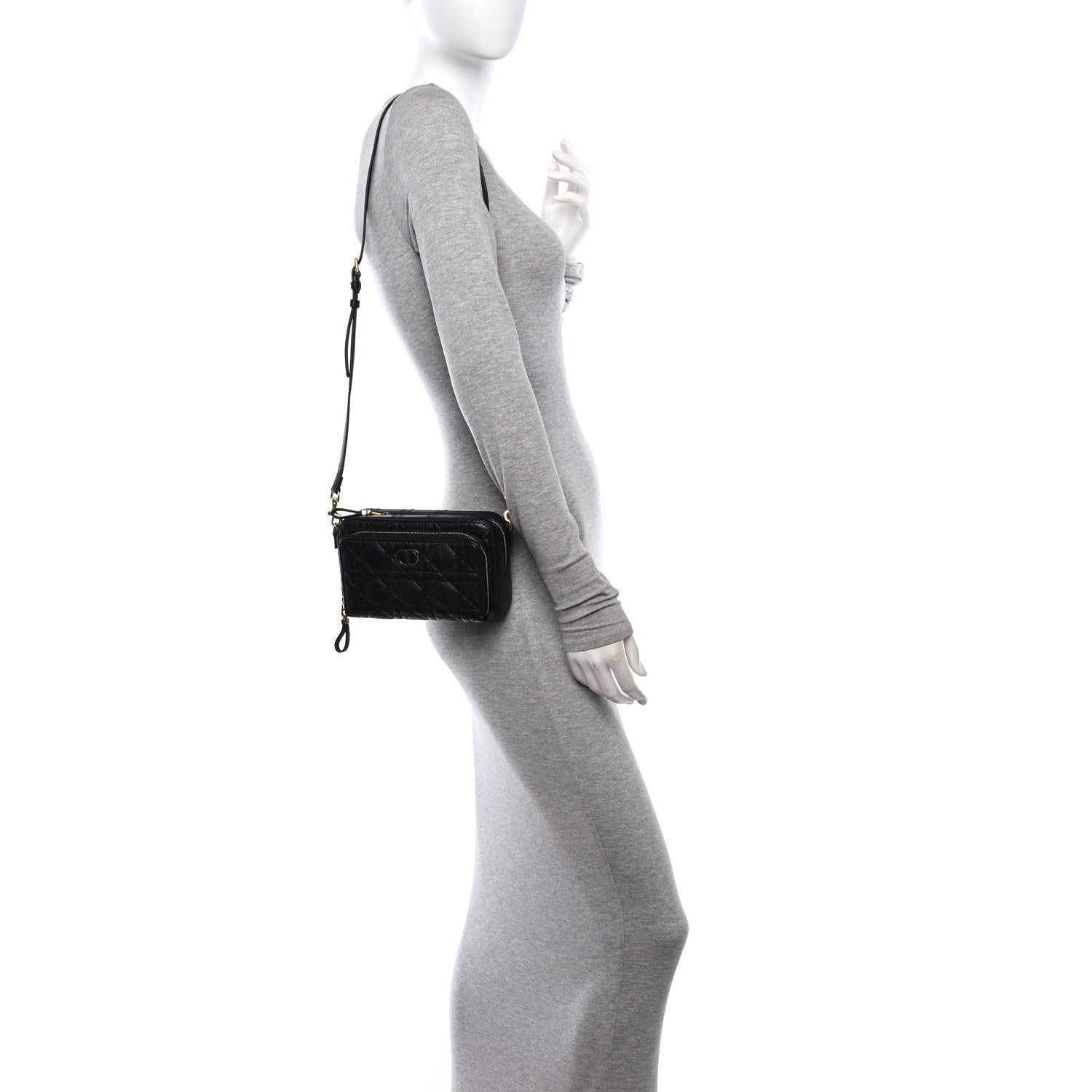 Christian Dior Supple Calfskin Caro Double Pouch Black 2 of 10