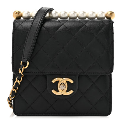 Chanel Lambskin Quilted Chic Pearls Flap Black 1 of 16