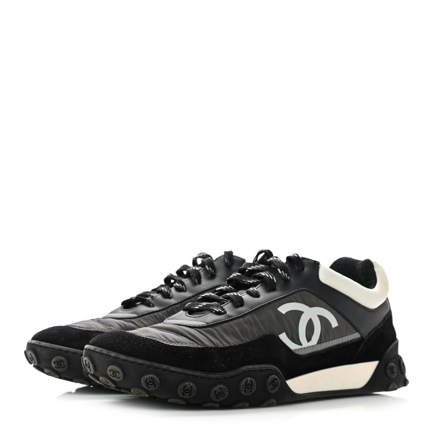 Calfskin Mesh Lycra Sneakers 40.5 Black