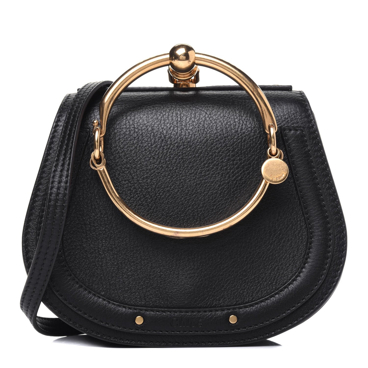 Chloe Calfskin Suede Small Nile Bracelet Bag Black 1 of 23