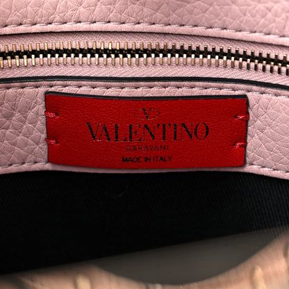 Valentino Garavani Pebbled Calfskin Small Rockstud Flip Lock Hobo Light Pink 6 of 9