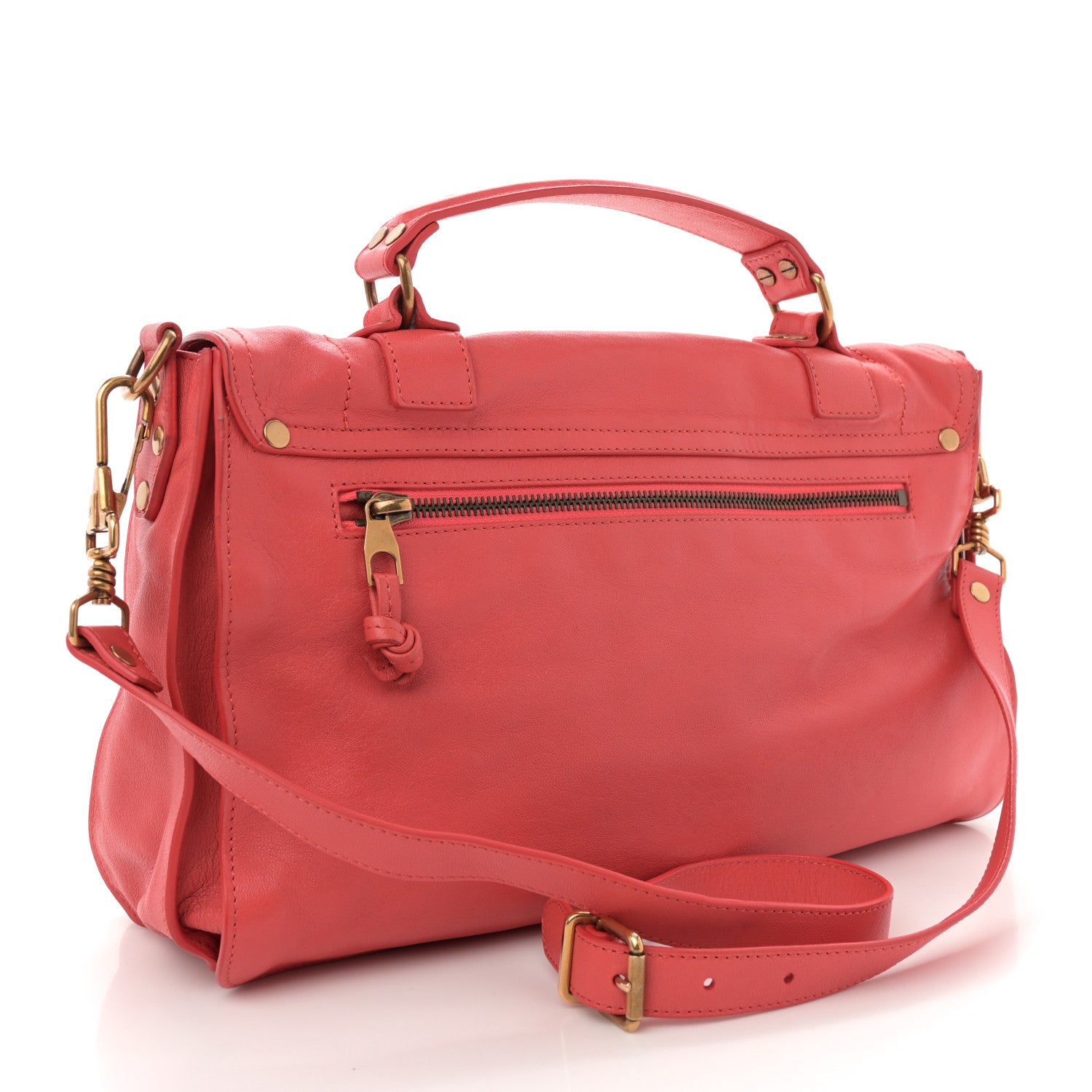 Proenza Schouler Lambskin Medium PS1 Satchel Deep Coral 3 of 13