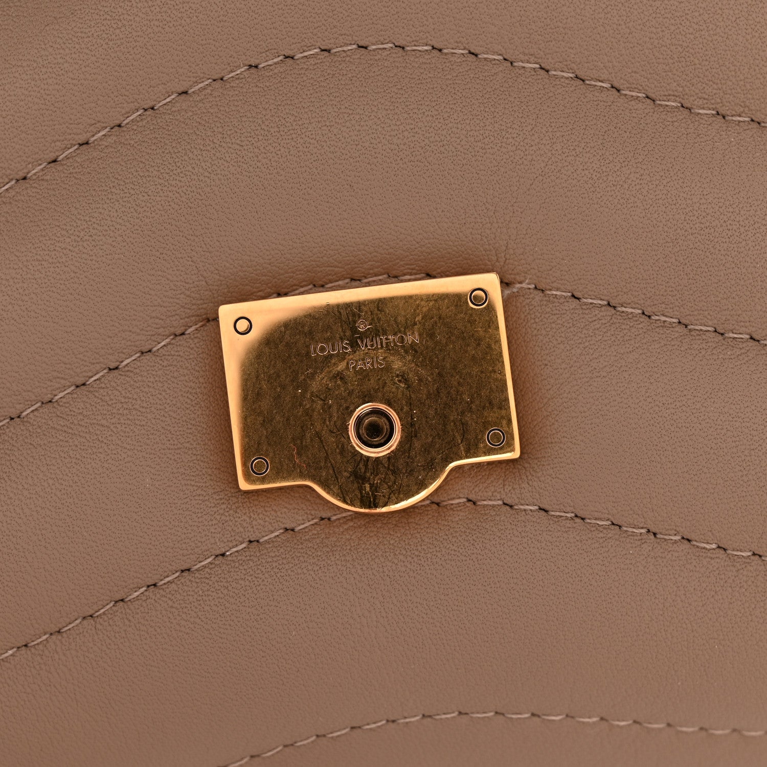 Louis Vuitton Calfskin LV New Wave Chain Bag Taupe 1813298