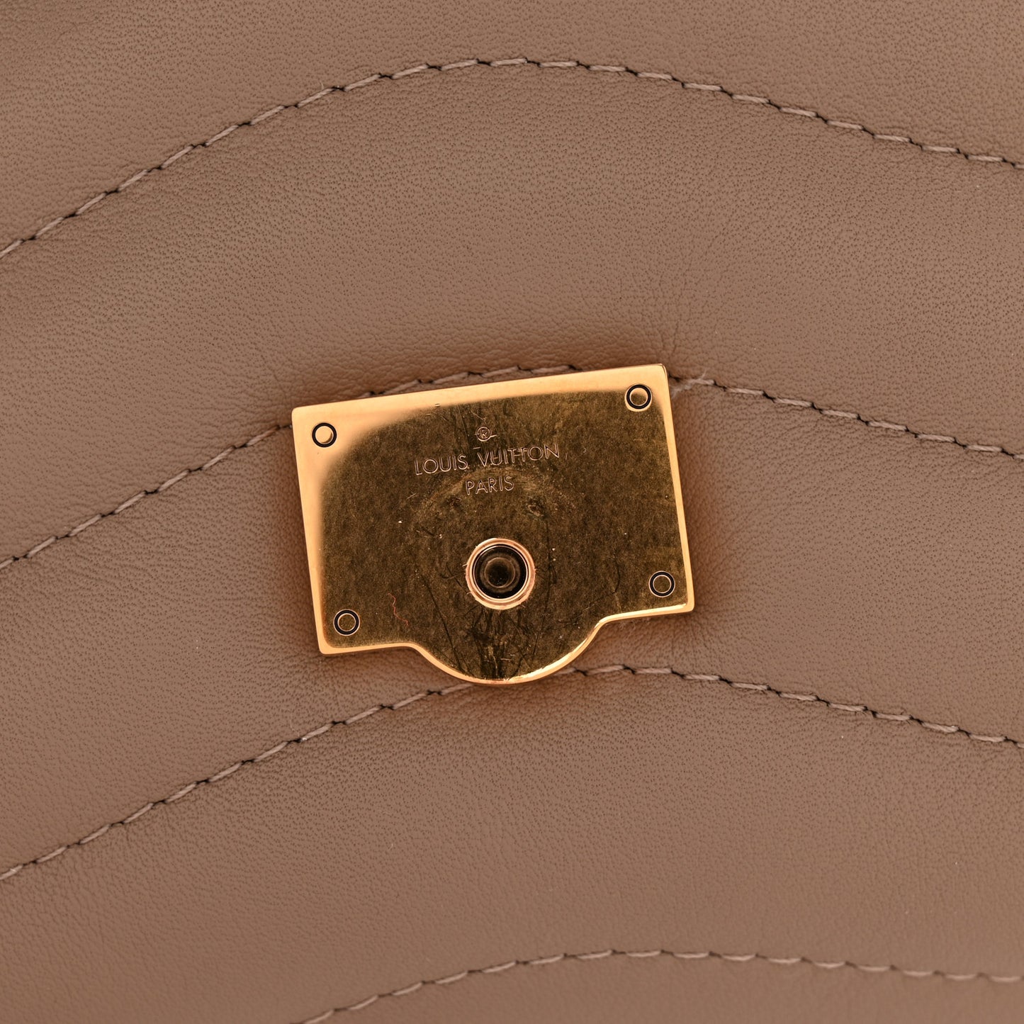 Calfskin LV New Wave Chain Bag Taupe