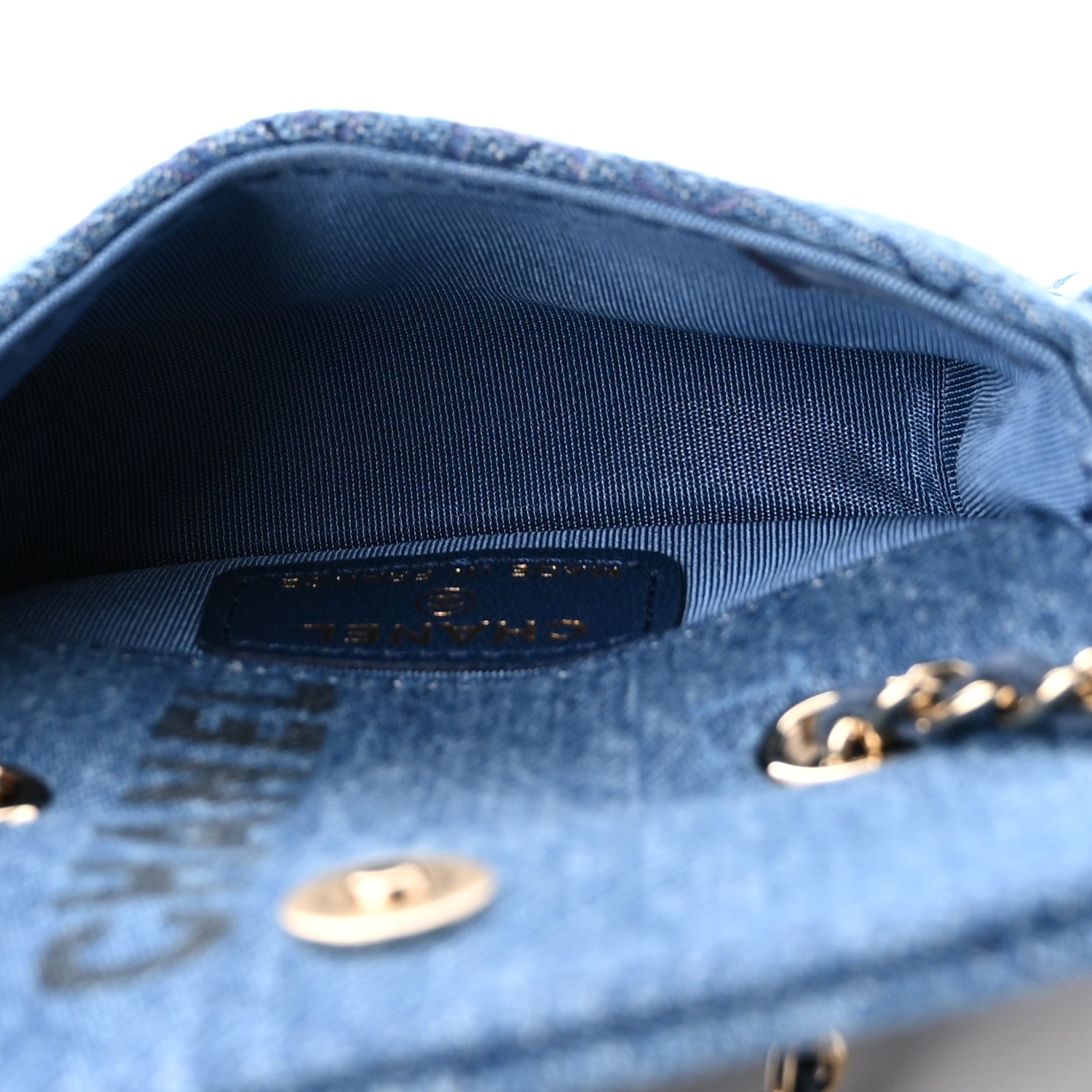 Chanel Denim Quilted Denim Mood Belt Bag Blue Multicolor 5 of 10