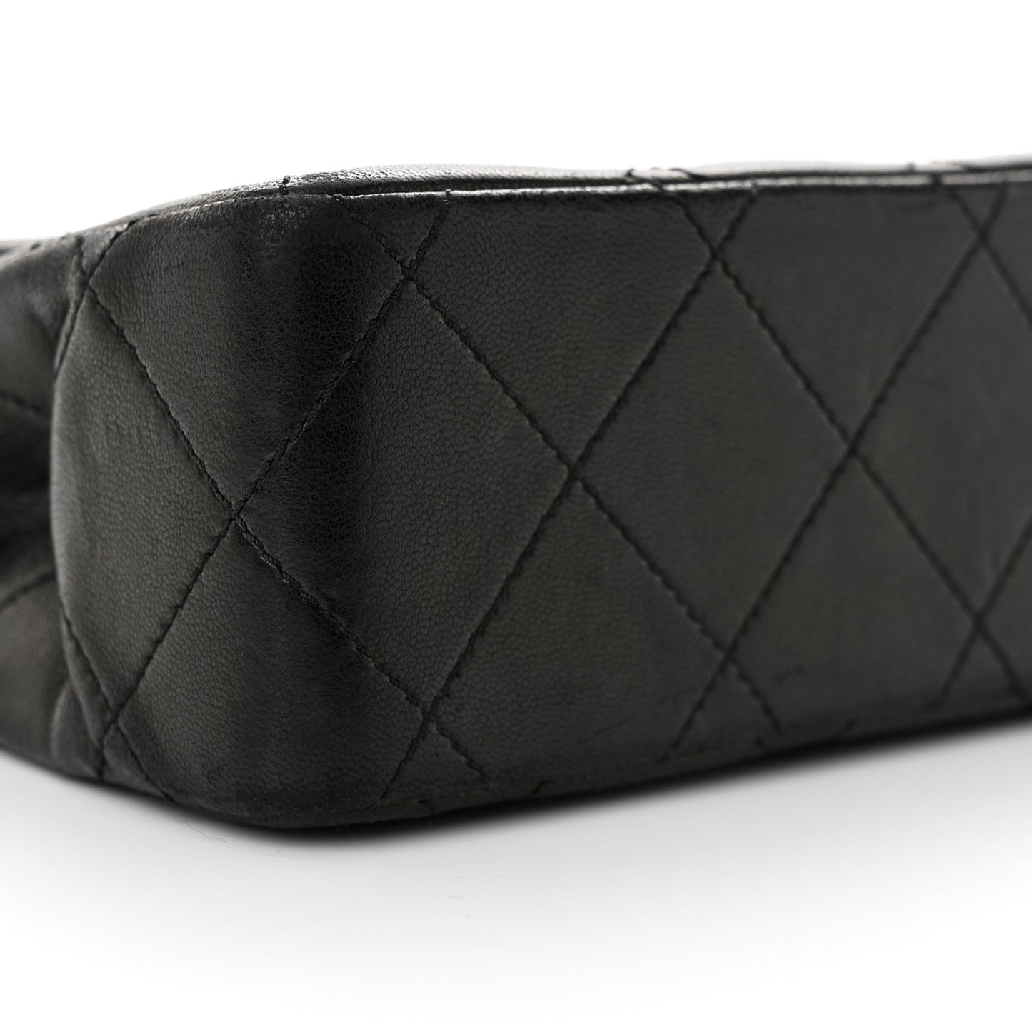 Lambskin Quilted Medium Double Flap Bag Black