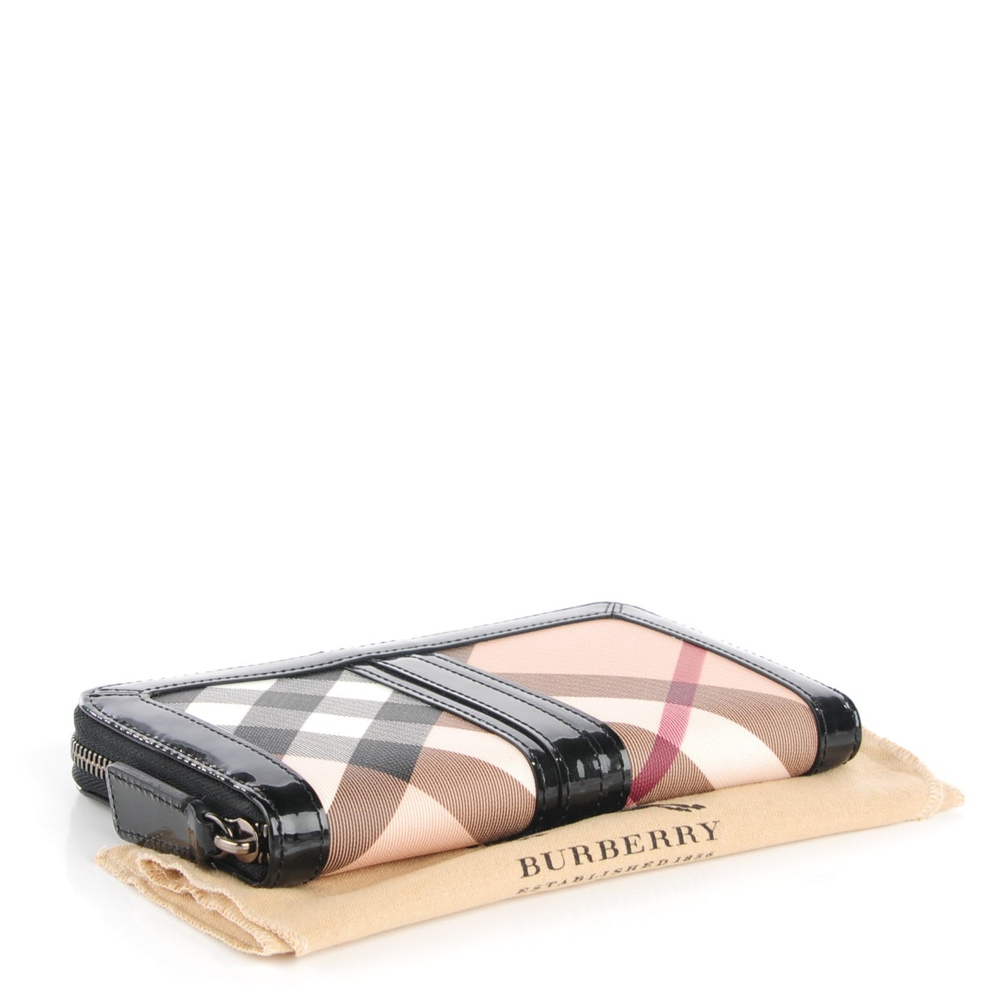 Nova Check Large Ziggy Zip Around Wallet Black