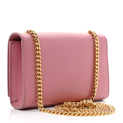 Saint Laurent Grain De Poudre Small Classic Monogram Kate Satchel Old Rose 3 of 10