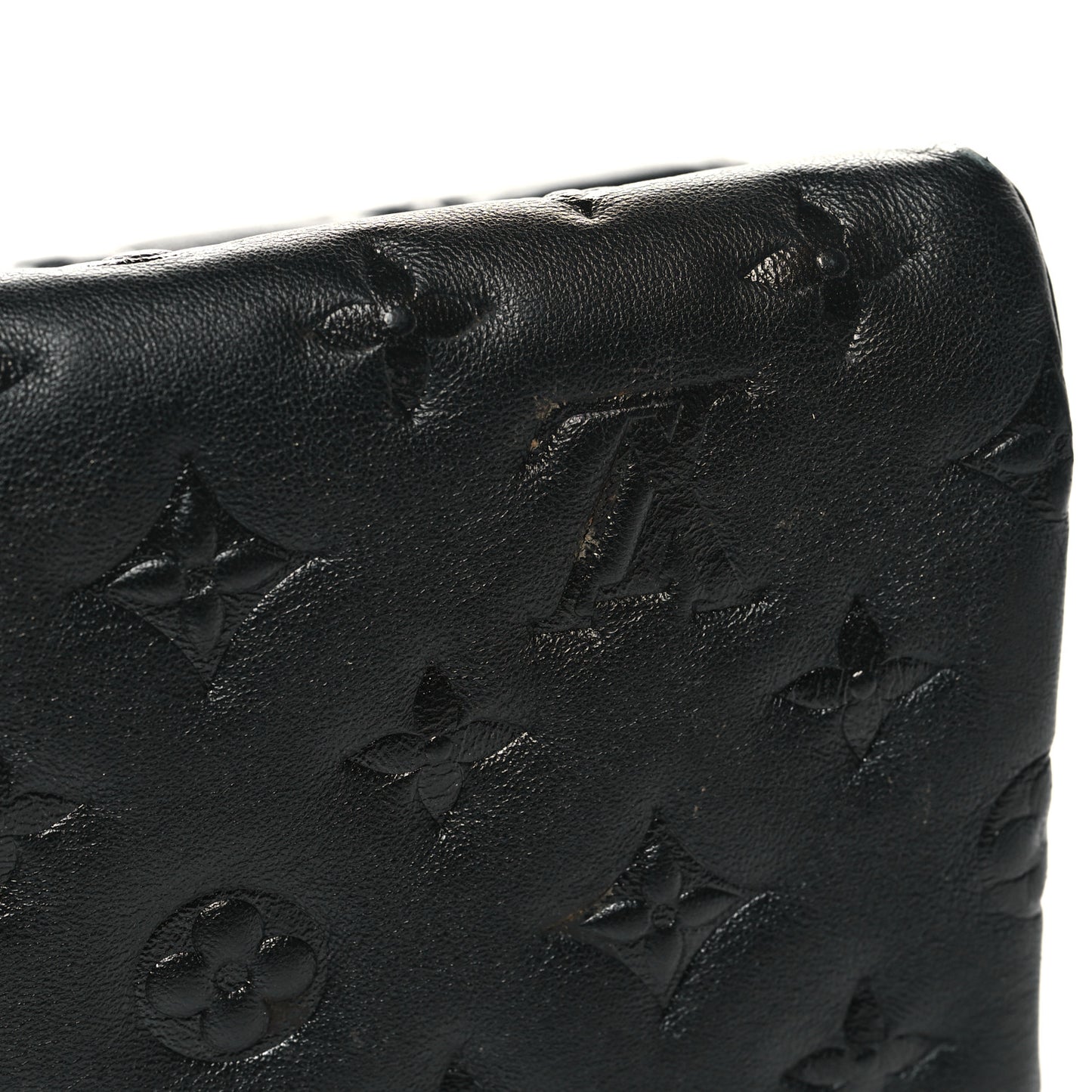 Lambskin Embossed Monogram Coussin PM Black