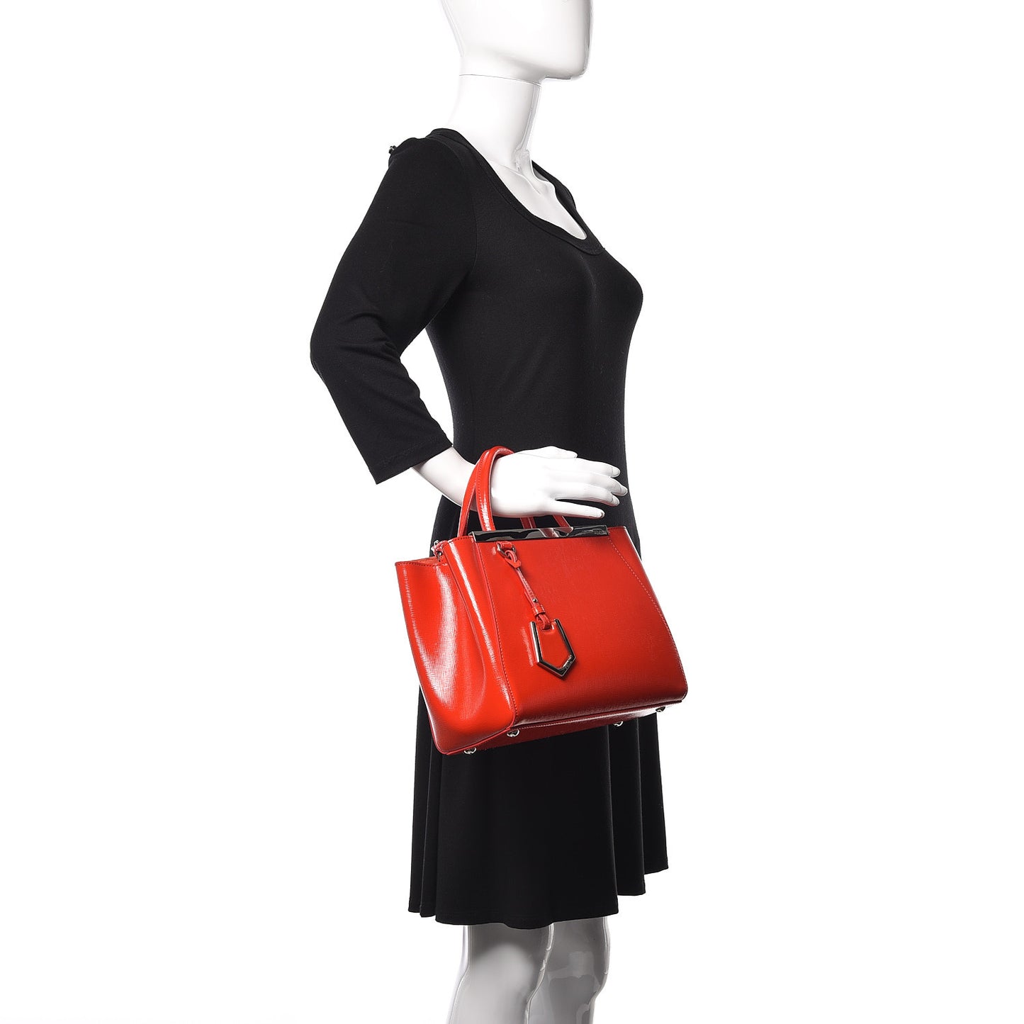 Vitello Vernice Camoscio Petite 2Jours Tote Papavero