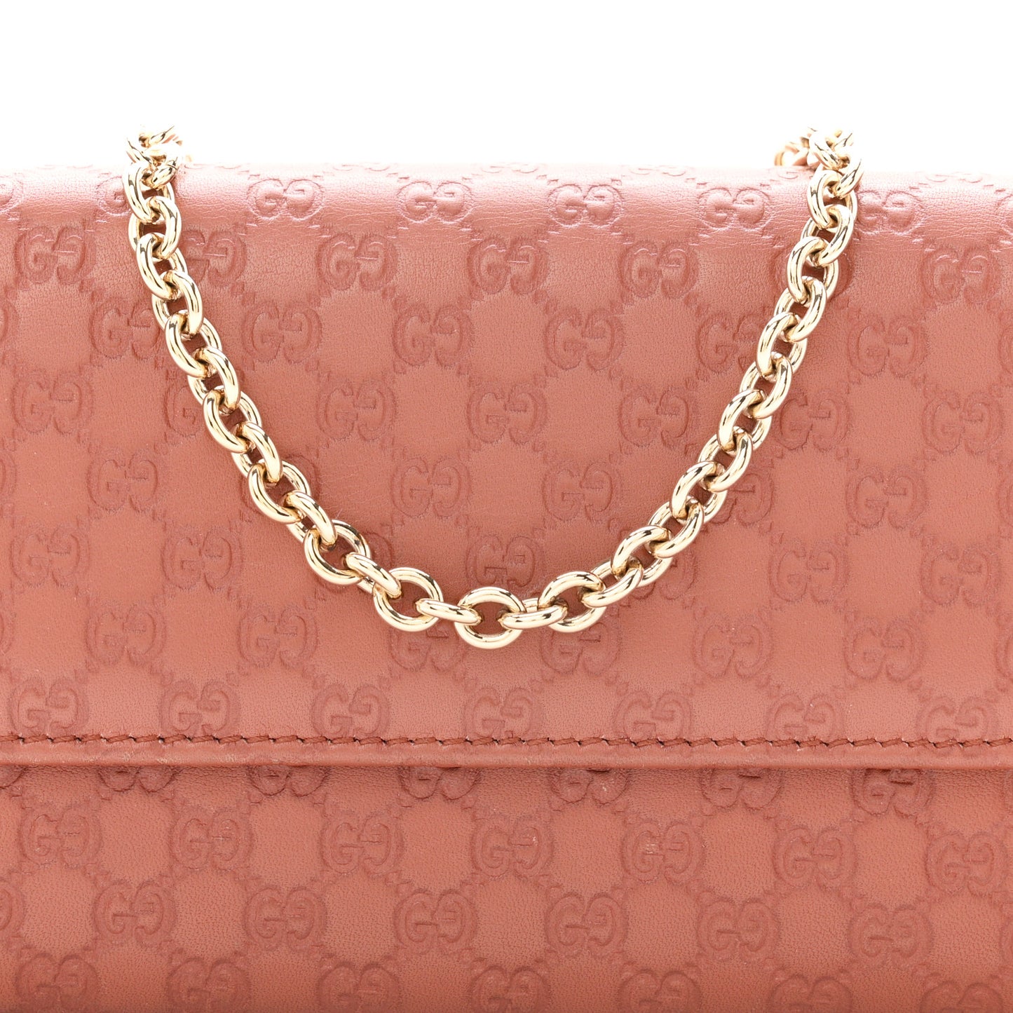 Guccissima Dice Chain Wallet Nude Pink