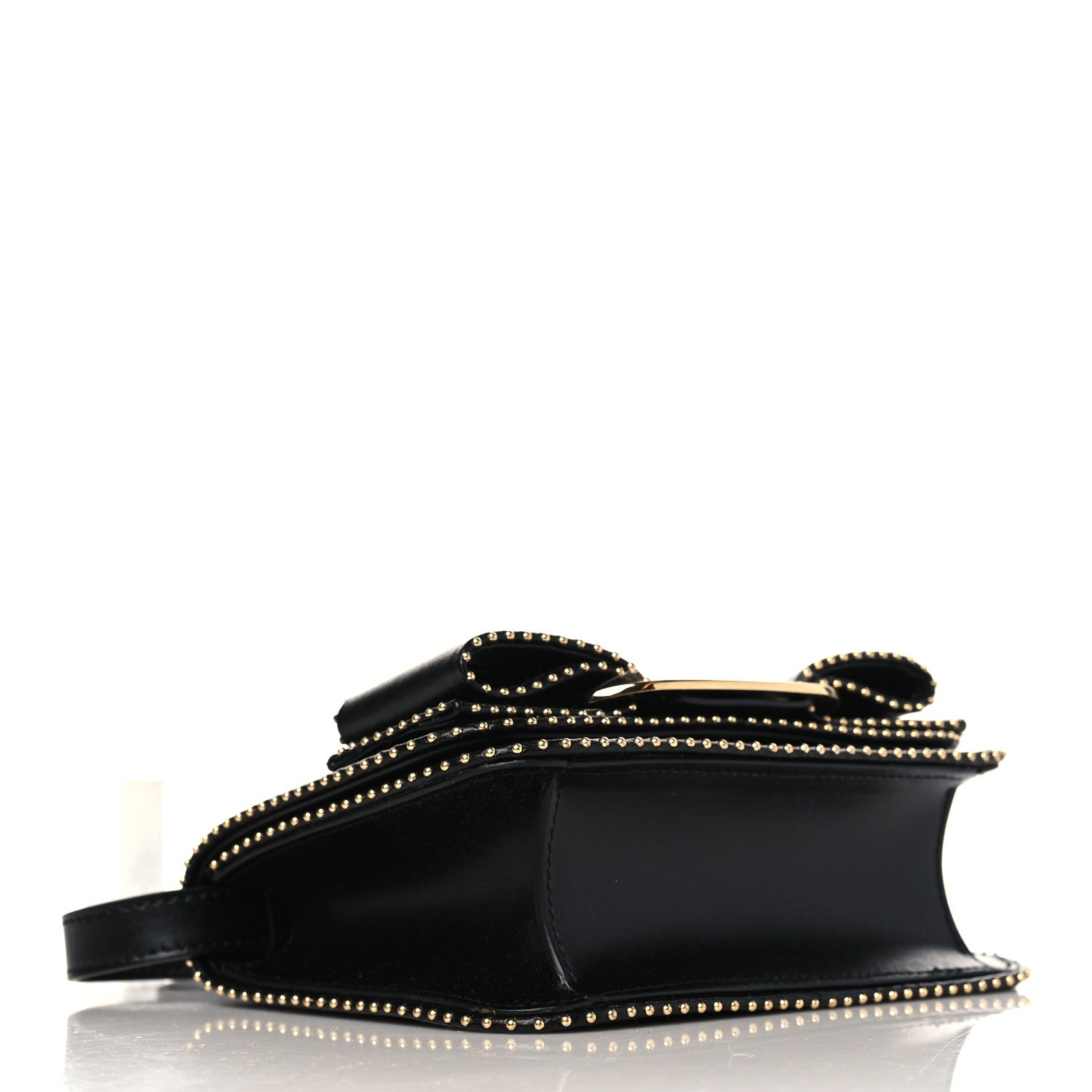 Salvatore Ferragamo Calfskin Studded Mini Vara Bow Rainbow Crossbody Bag Black 4 of 8