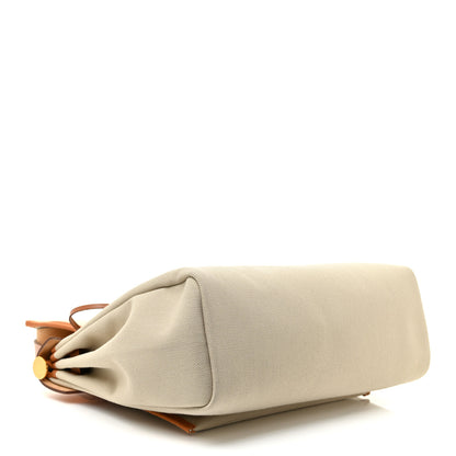 Hermes Military Toile Vache Hunter Herbag Zip Retourne 31 PM Beton Naturel 5 of 12