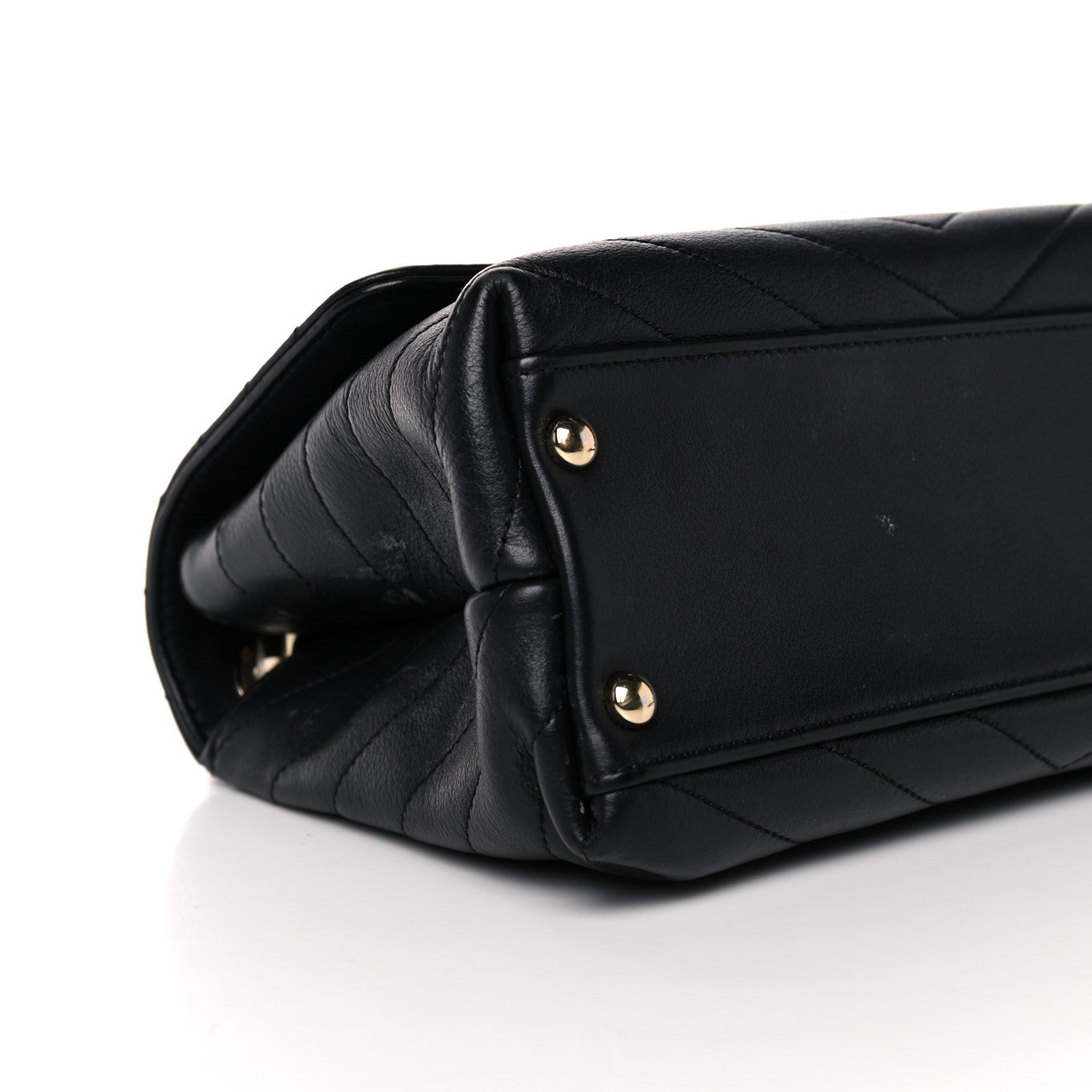 Chanel Grained Calfskin Small Chevron Chic Top Handle Flap Black 8 of 17