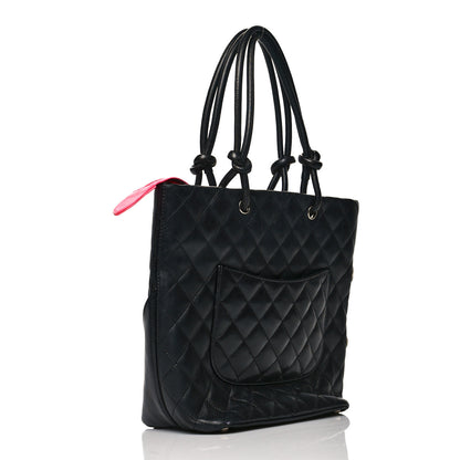 Chanel Calfskin Quilted Medium Cambon Tote Black White 2 of 18