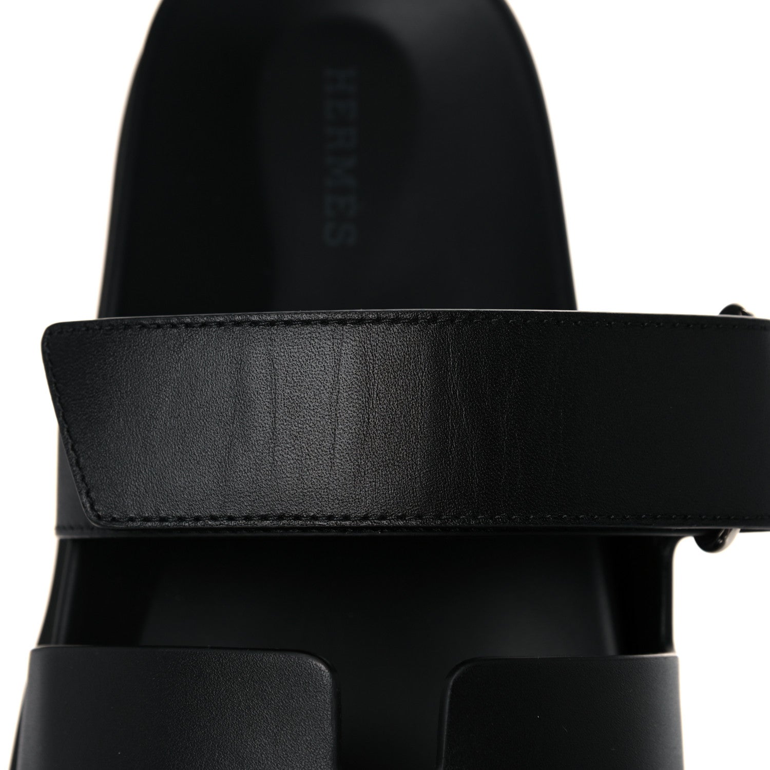 Hermes Calfskin Mens Chypre Sandals 41 Black 10 of 12