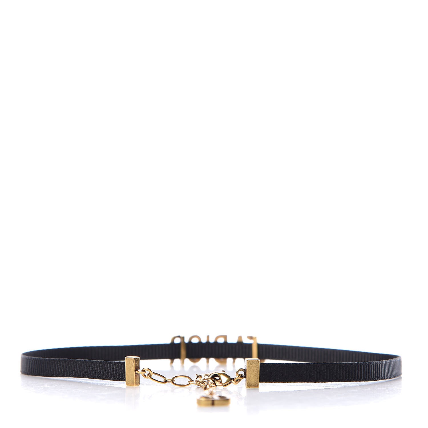 Christian Dior Grosgrain Ribbon J'Adior Logo Choker Necklace Black 3 of 5