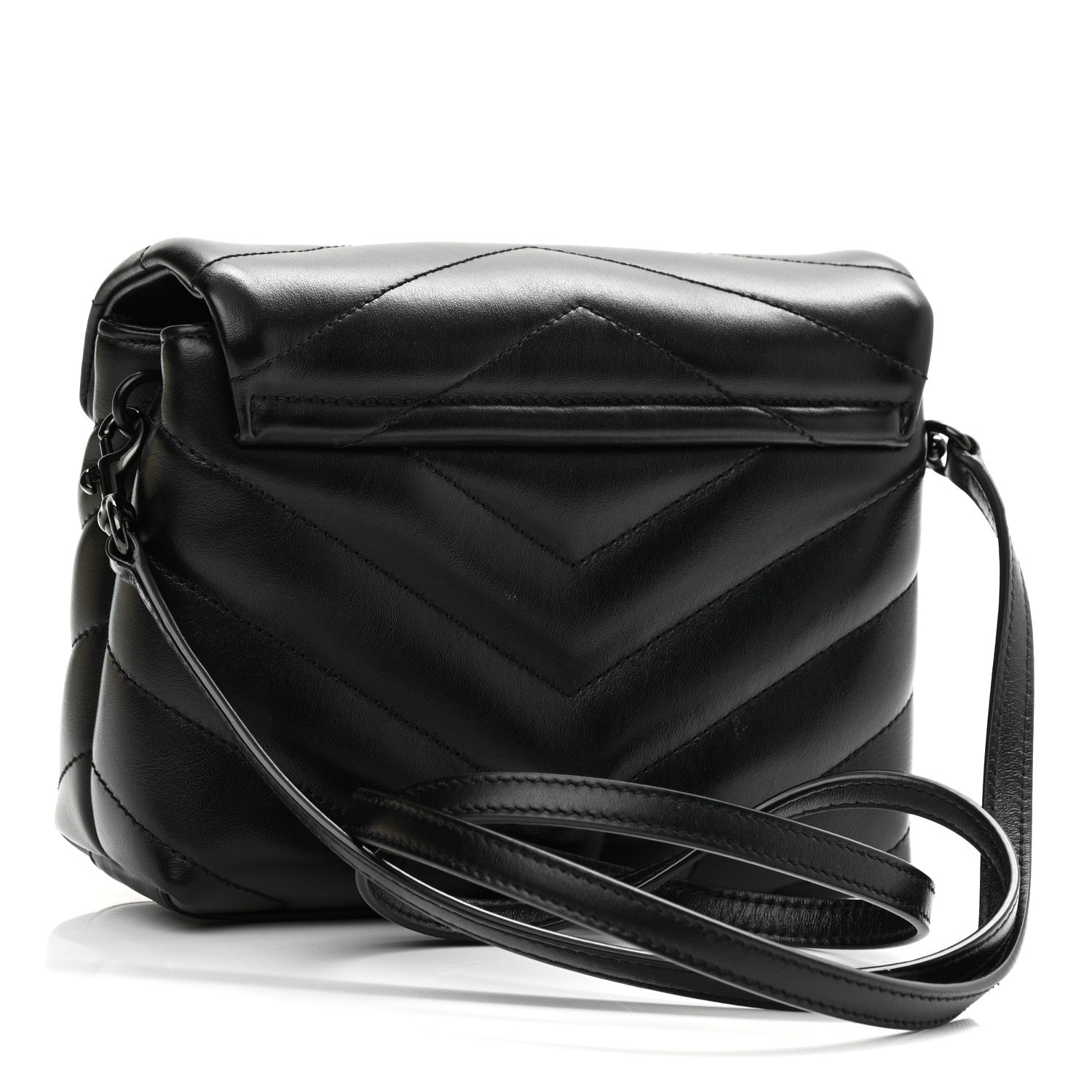 Saint Laurent Calfskin Y Quilted Monogram Toy Loulou Crossbody Bag Black 3 of 11