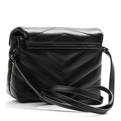 Saint Laurent Calfskin Y Quilted Monogram Toy Loulou Crossbody Bag Black 3 of 11