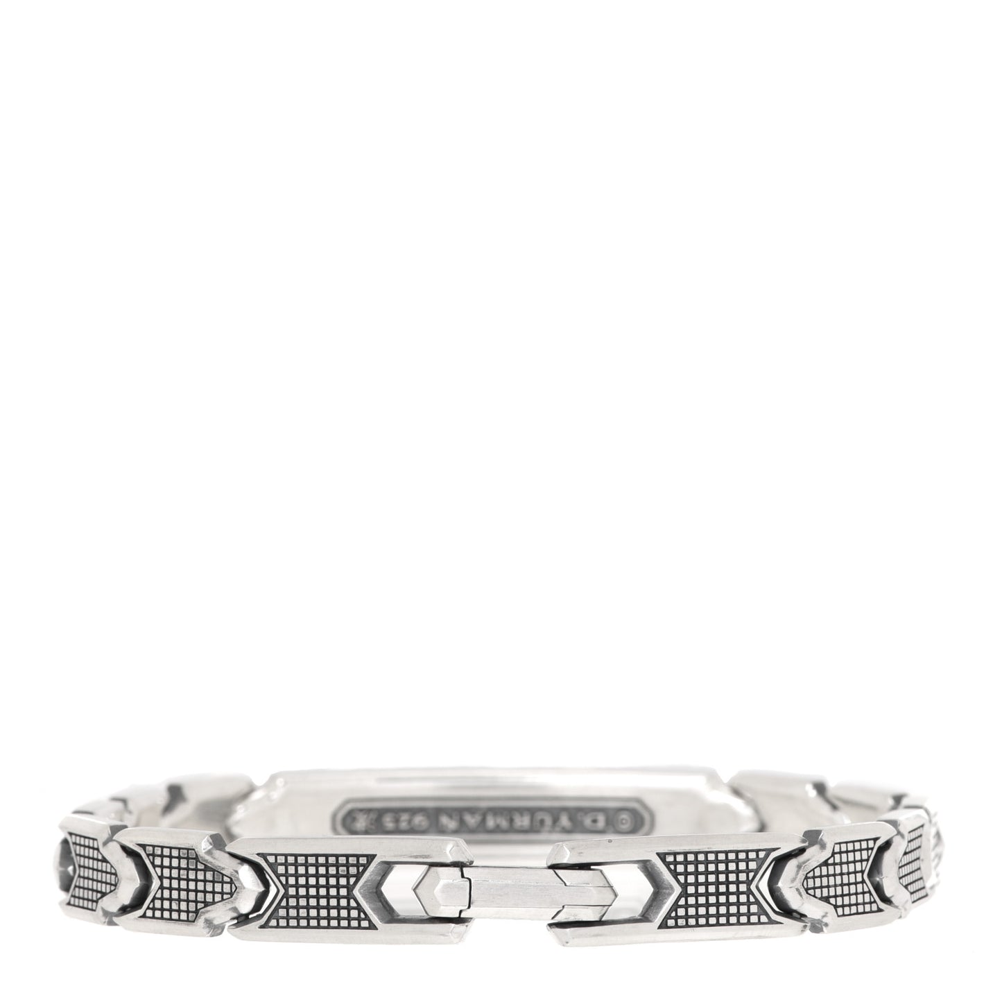 Sterling Silver Black Diamond Mens Waves ID Link Bracelet