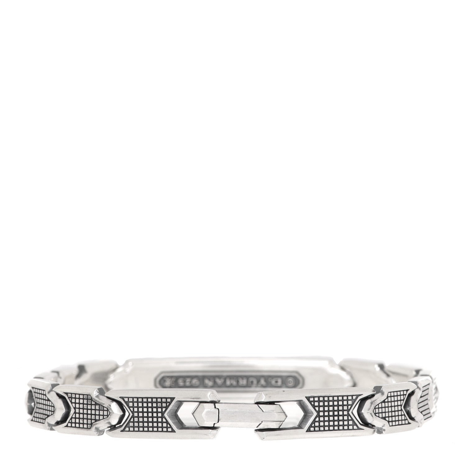 David Yurman Sterling Silver Black Diamond Mens Waves ID Link Bracelet 2 of 4