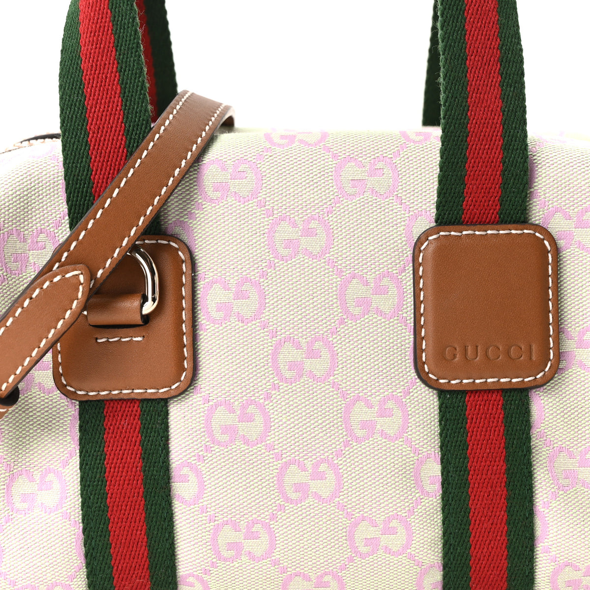 GG Supreme Web Mini GG Top Handle Bag Green Pink