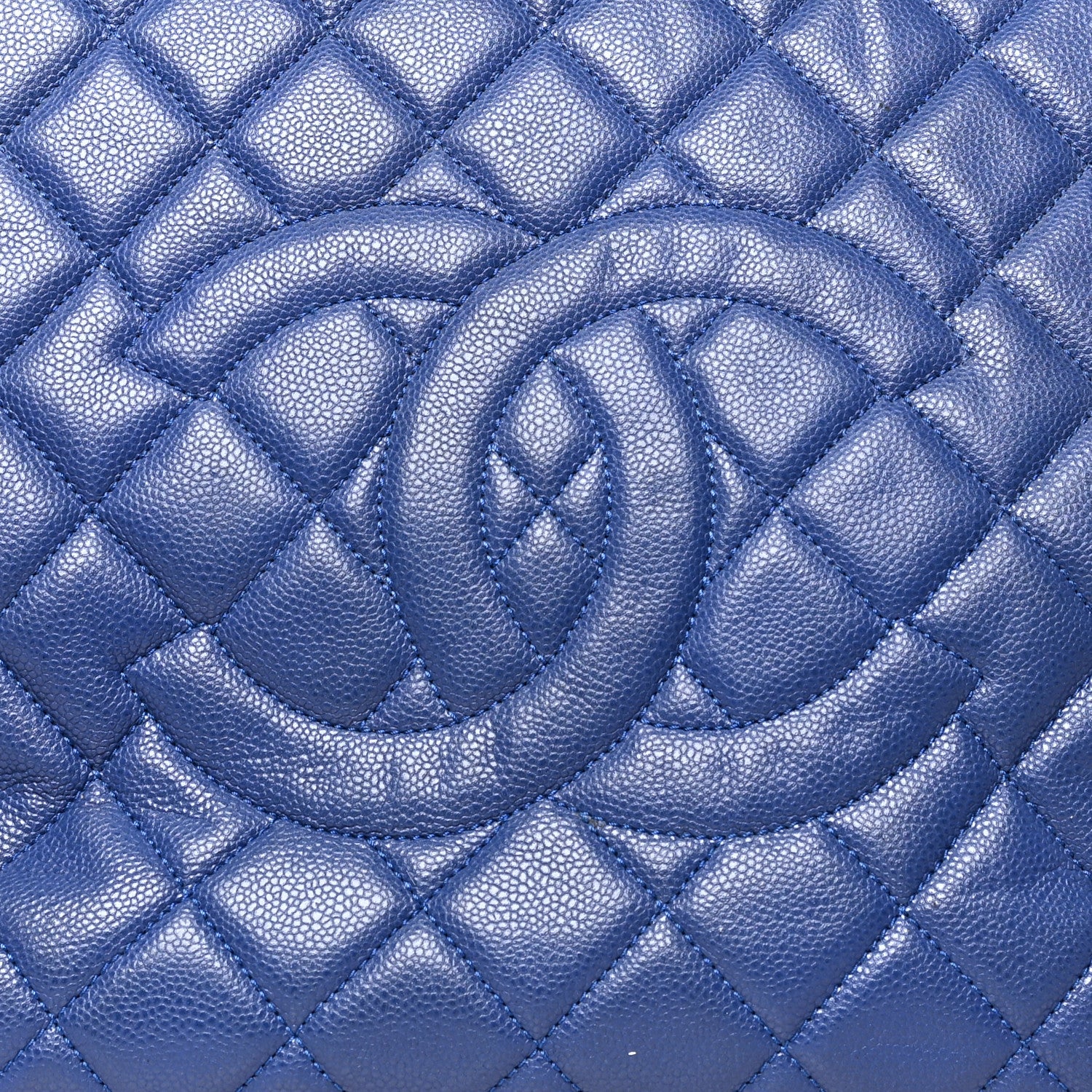 Chanel Caviar Quilted XXL Grand Shopping Tote GST Navy Blue 9 of 13