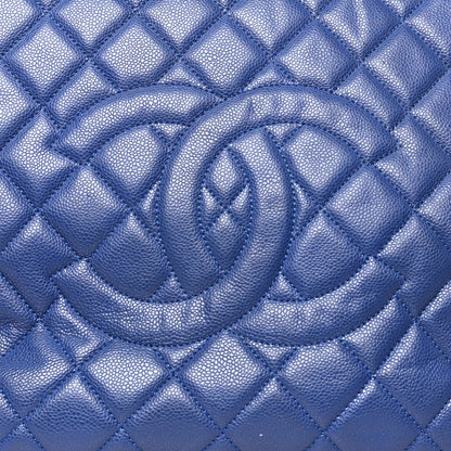 Chanel Caviar Quilted XXL Grand Shopping Tote GST Navy Blue 9 of 13