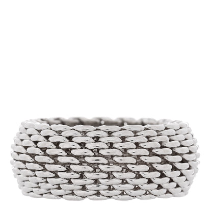 Tiffany Sterling Silver Somerset Mesh Ring 52 6 3 of 4