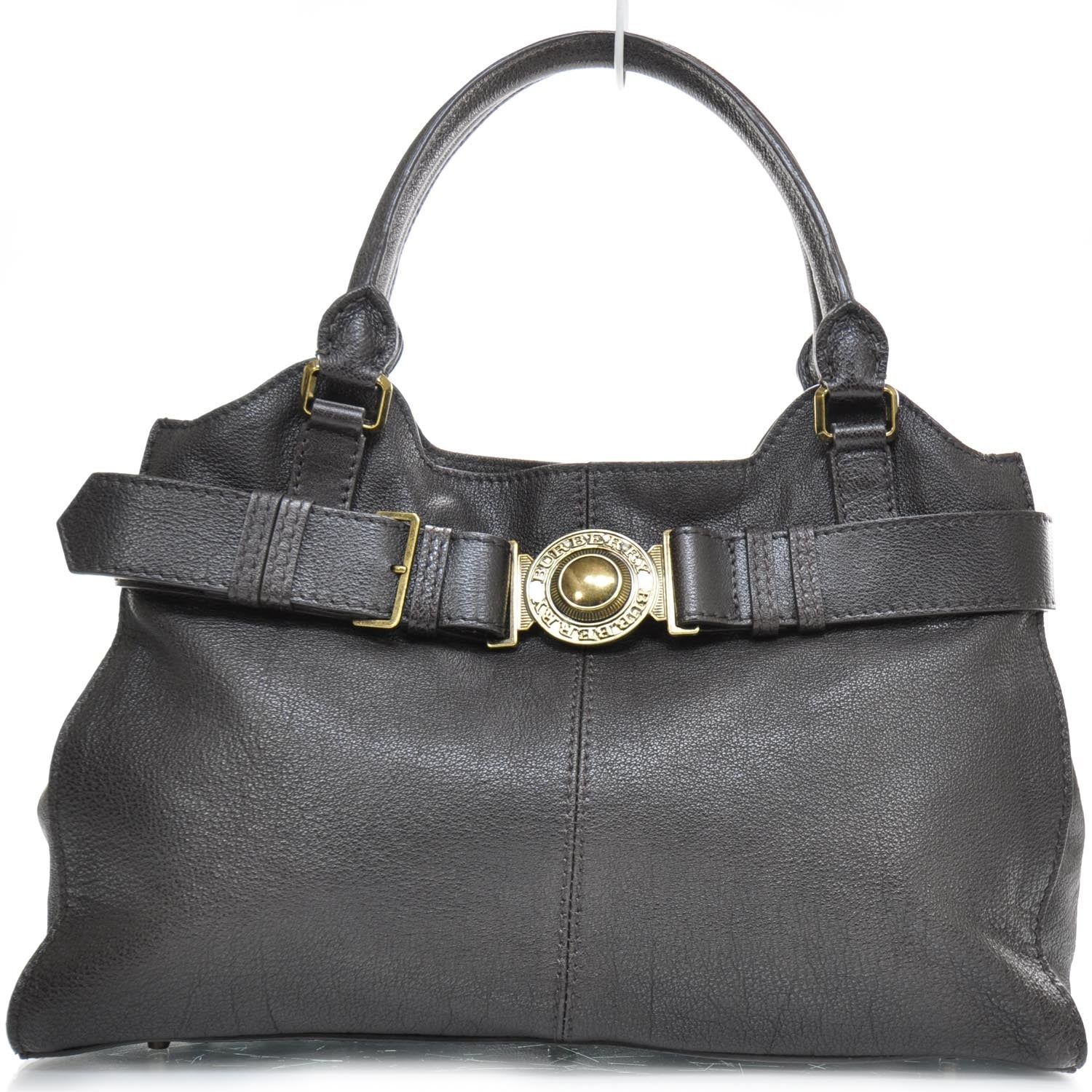 Burberry Leather Tote Dark Brown 3 of 9