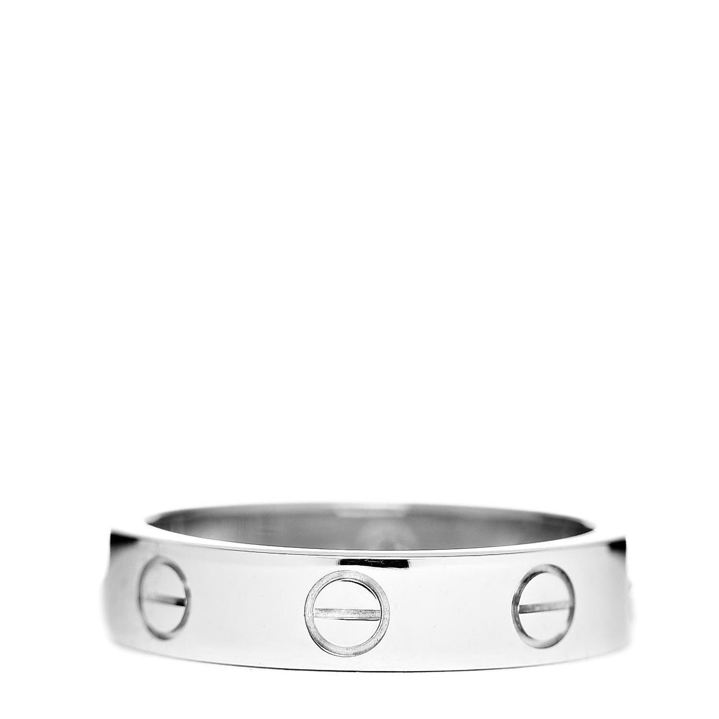 18K White Gold Diamond 4mm LOVE Wedding Band Ring 49 5