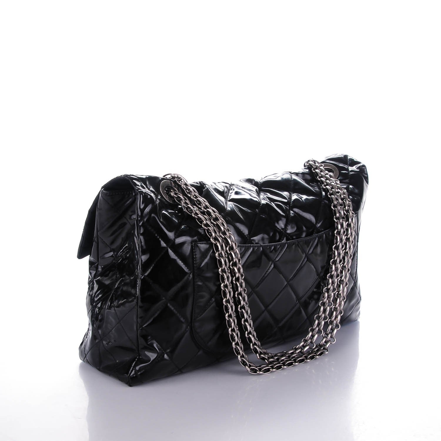 Chanel Vinyl Quilted XXL Reissue Flap Black 3 of 9