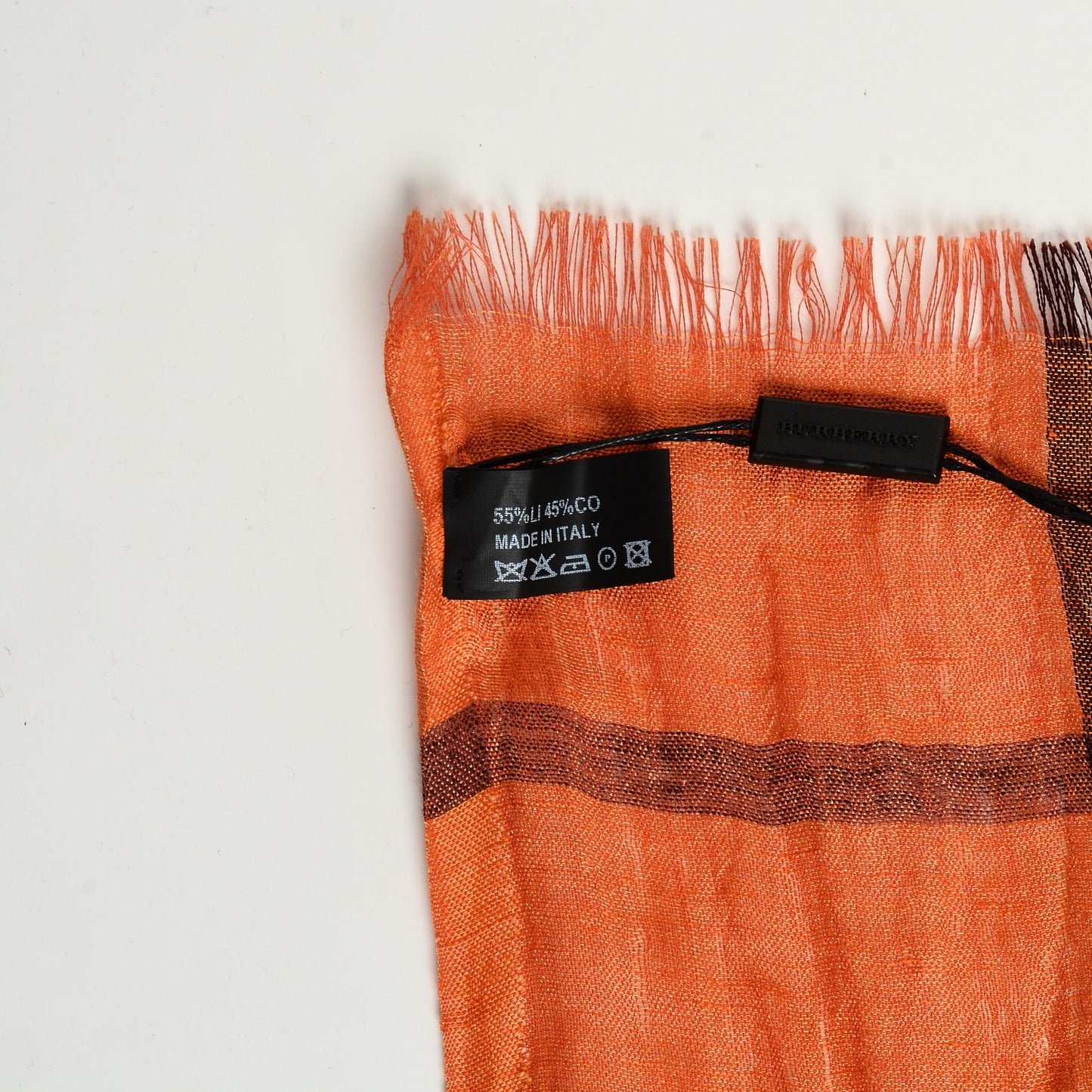 Linen Cotton Super Exploded Check Scarf Clementine