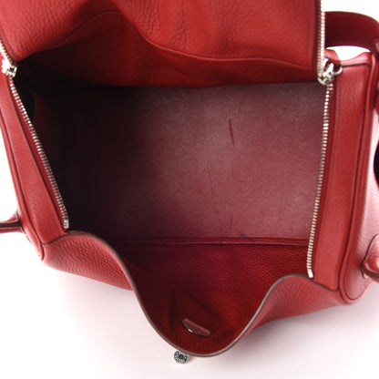 Hermes Taurillon Clemence Lindy 34 Rouge Vif 9 of 16