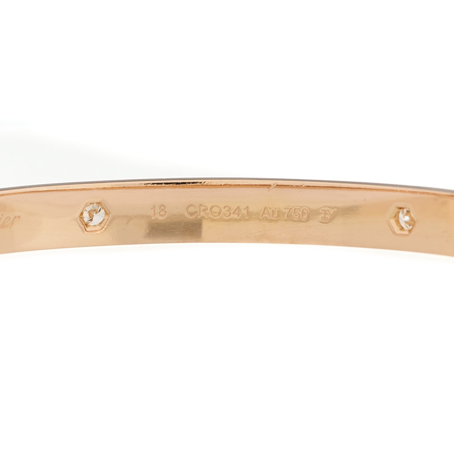 18K Pink Gold 4 Diamond LOVE Bracelet 18