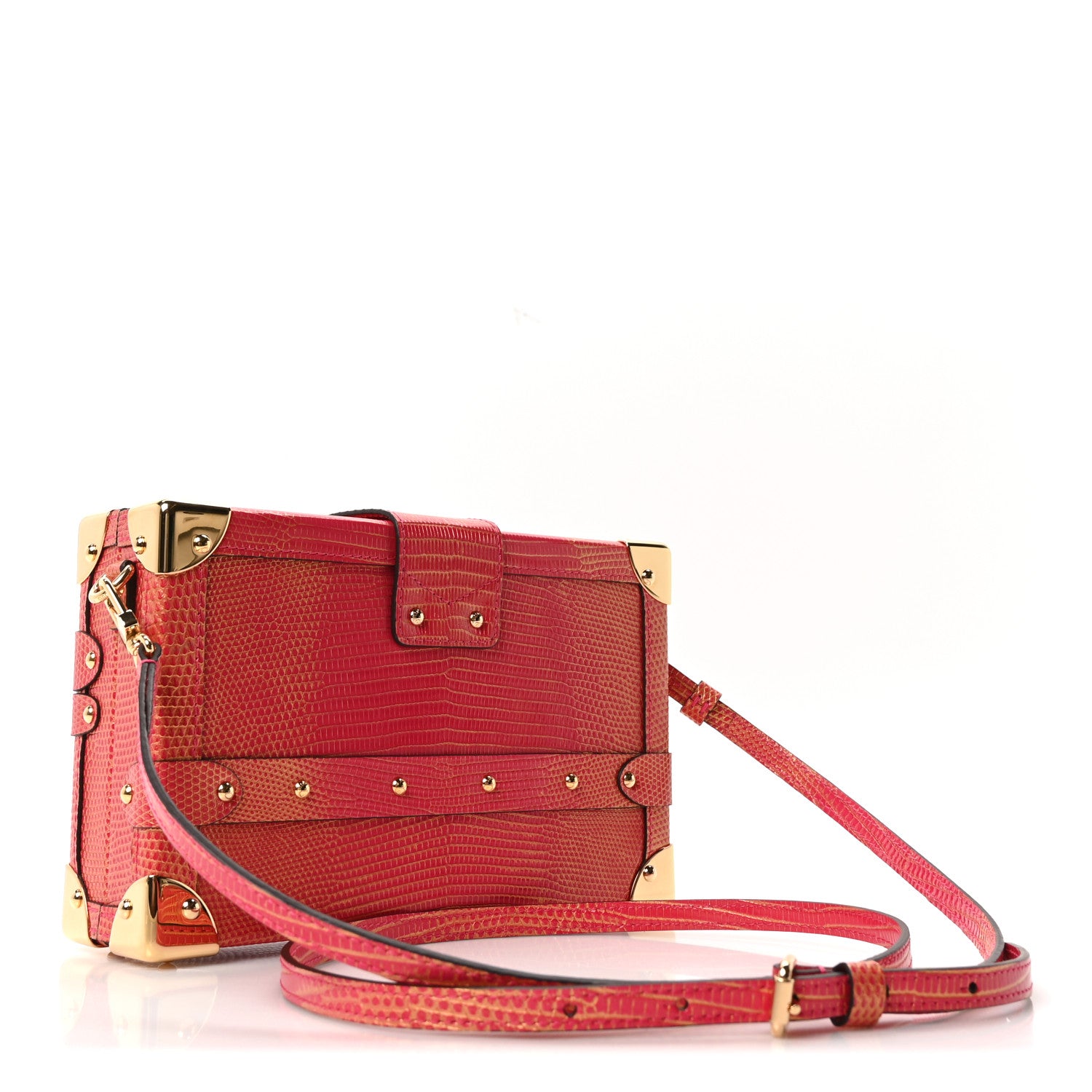 Louis Vuitton Metalic Lizard Petite Malle Pink 3 of 10