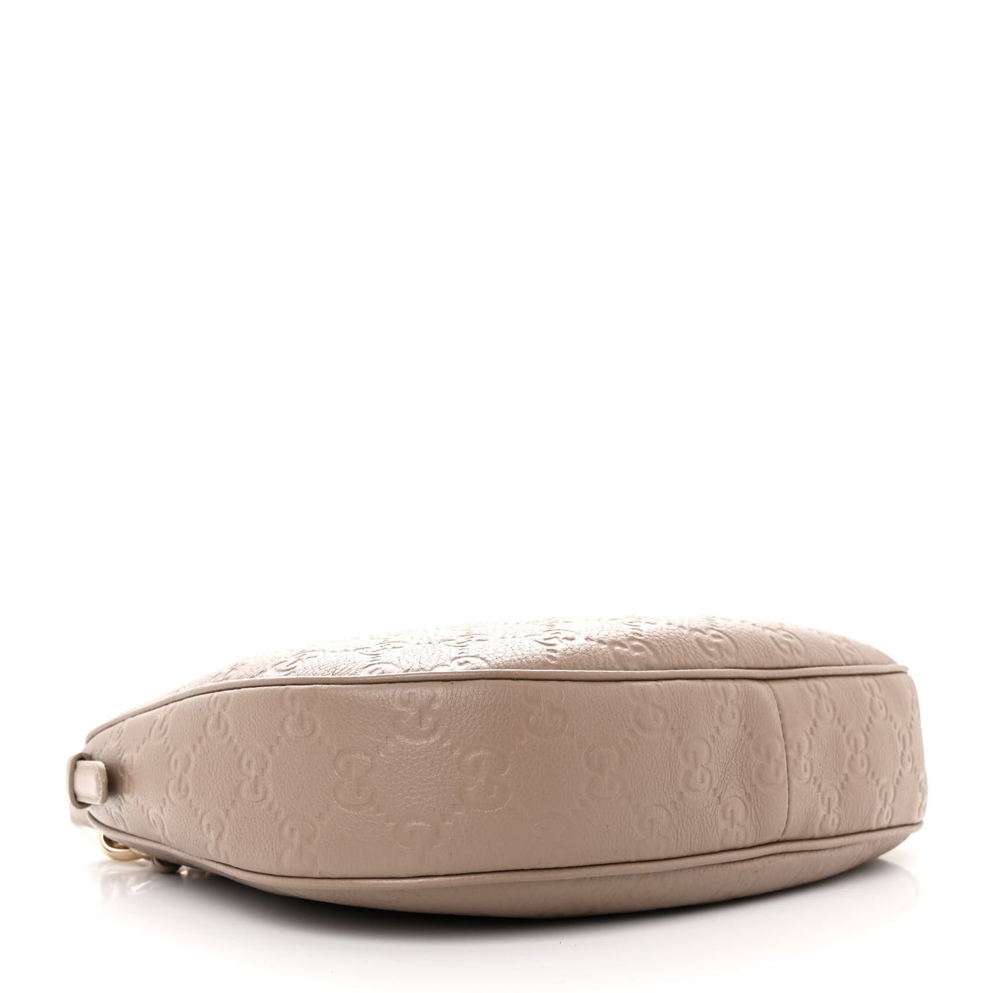 GG Grainy Calfskin Emblem Large Half Moon Shoulder Bag Taupe