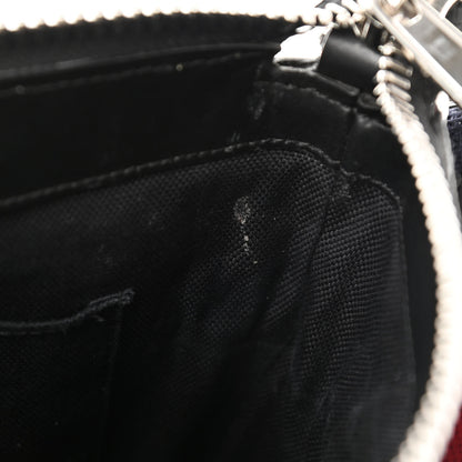 Gucci GG Supreme Monogram Web Small Flat Messenger Bag Black Grey 8 of 12
