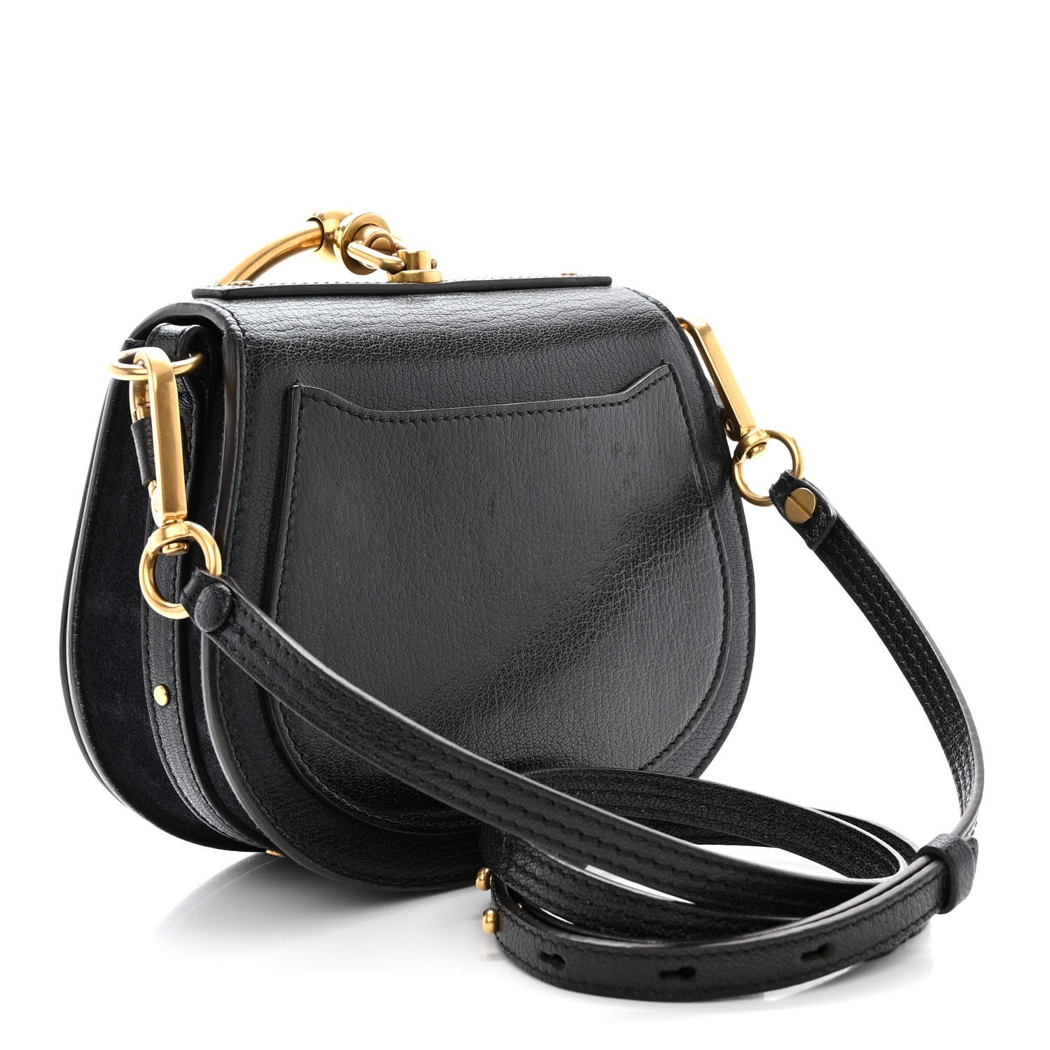 Chloe Calfskin Suede Small Nile Bracelet Bag Black 3 of 12