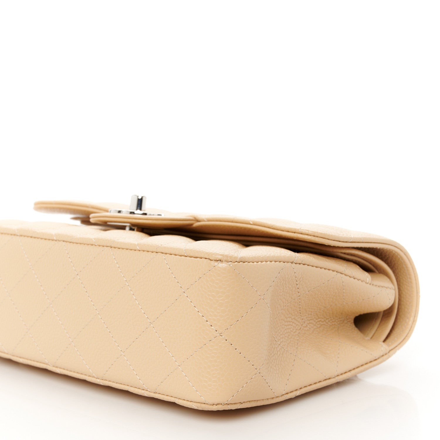 Chanel Caviar Quilted Small Double Flap Beige 11 of 12