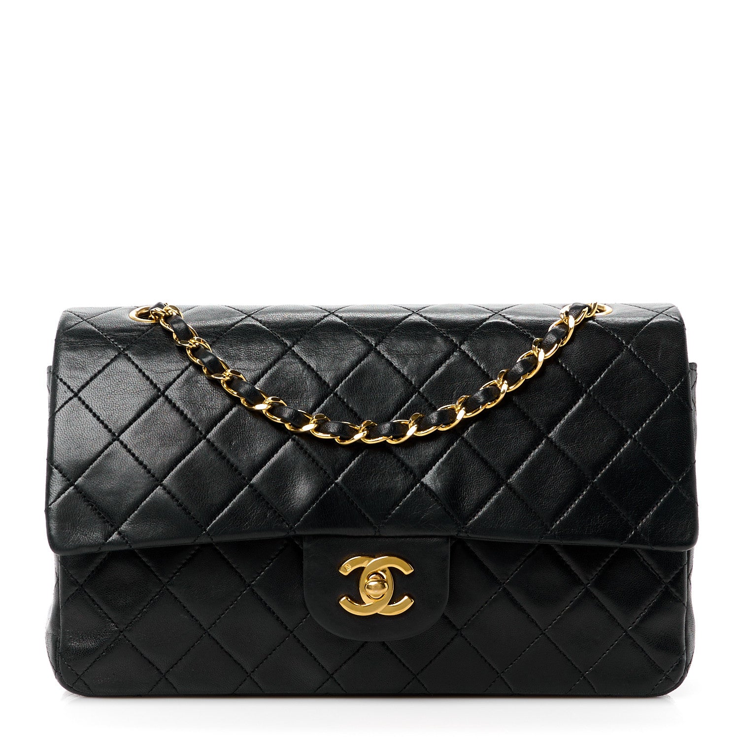 Chanel Lambskin Quilted Medium Double Flap Black 1 of 13