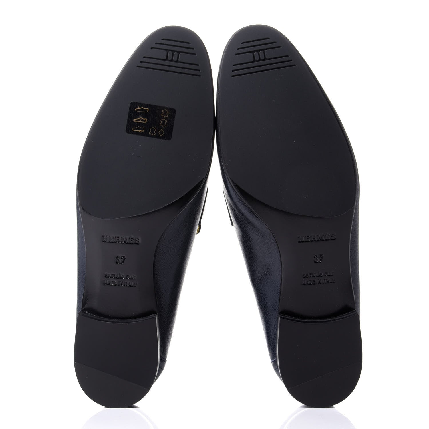 Hermes Goatskin Paris Loafers 37 Marine 7 of 11