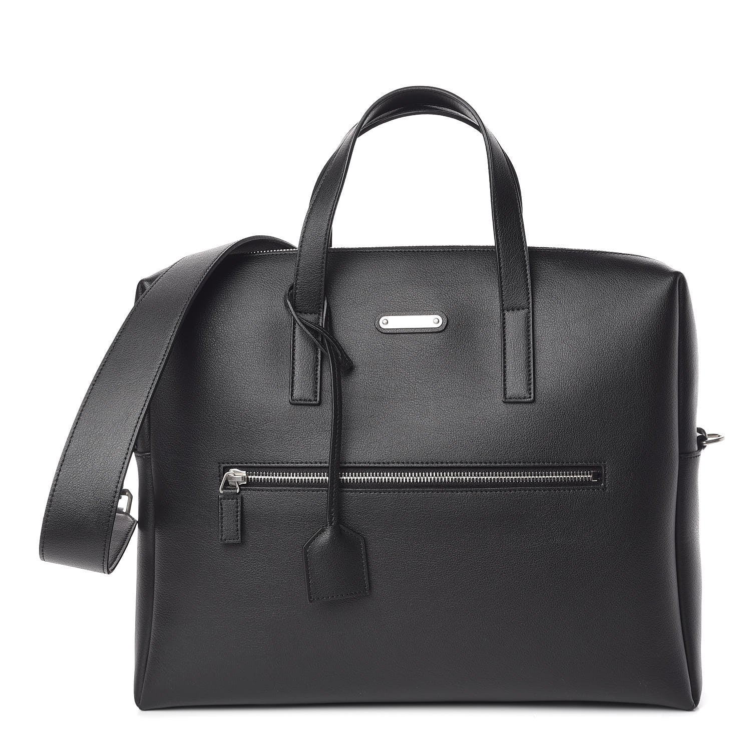Saint Laurent Calfskin Bold Briefcase Black 1 of 10