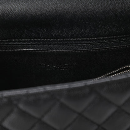 Chanel Caviar Lizard Quilted Large Coco Handle Flap Black 8 of 10